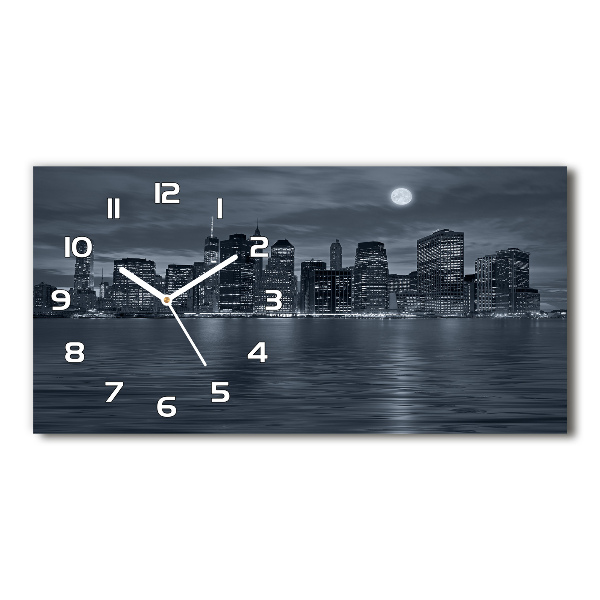 Reloj de cristal horizontal Nueva york de noche