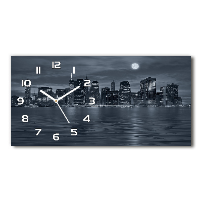 Reloj de cristal horizontal Nueva york de noche