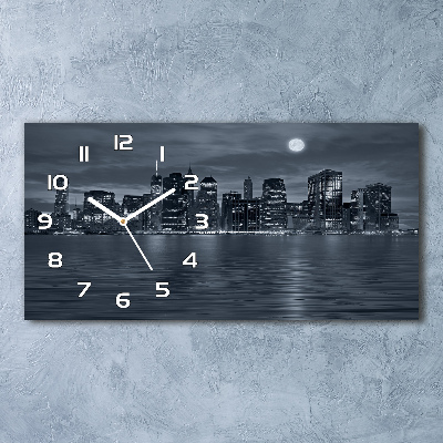 Reloj de cristal horizontal Nueva york de noche