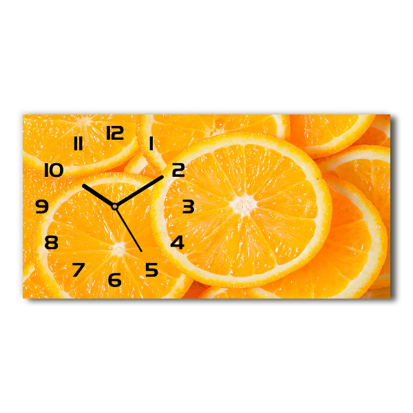Reloj de cristal horizontal Rodajas de naranja