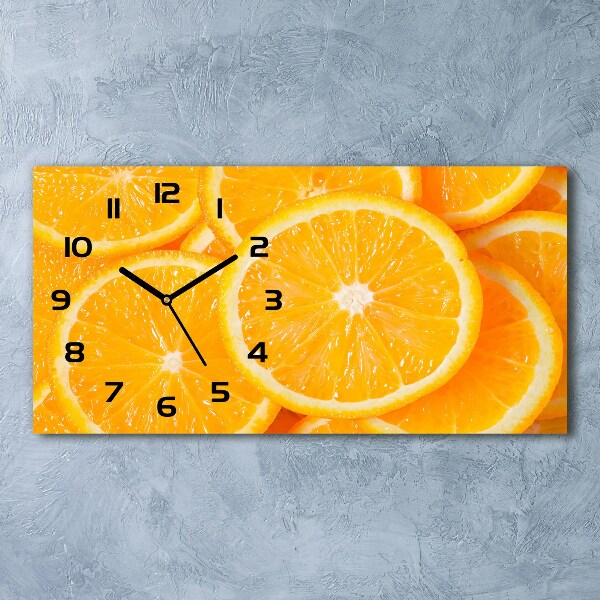 Reloj de cristal horizontal Rodajas de naranja
