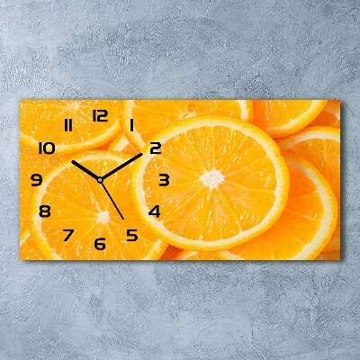 Reloj de cristal horizontal Rodajas de naranja