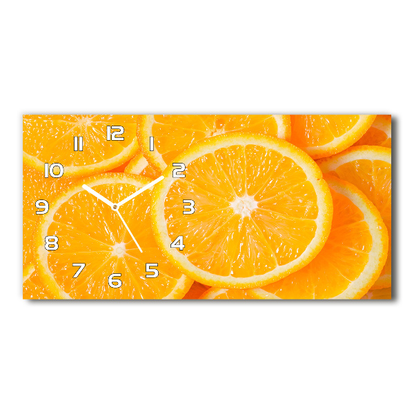 Reloj de cristal horizontal Rodajas de naranja
