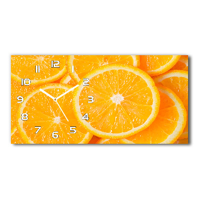 Reloj de cristal horizontal Rodajas de naranja