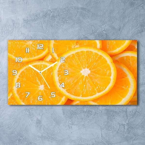 Reloj de cristal horizontal Rodajas de naranja