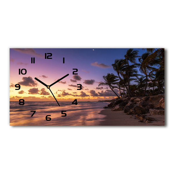 Reloj horizontal Atardecer en la playa