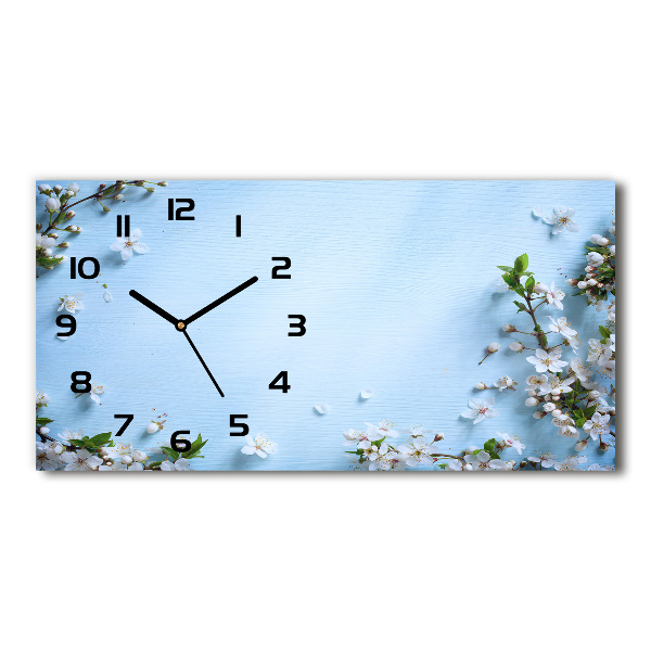 Reloj rectangular Fondo de flores de cerezo