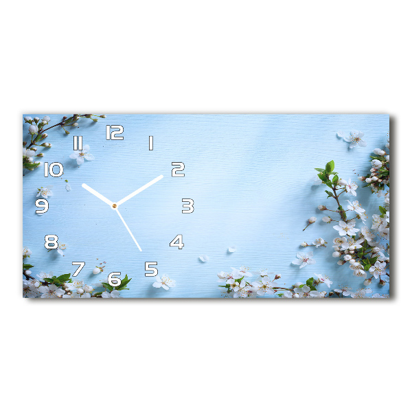 Reloj rectangular Fondo de flores de cerezo