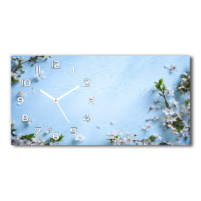 Reloj rectangular Fondo de flores de cerezo