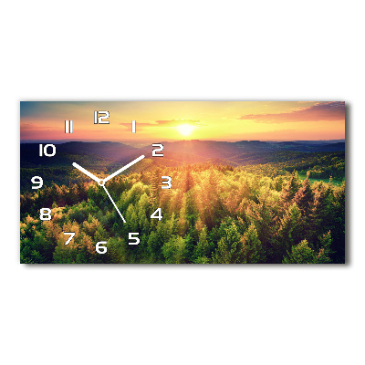 Reloj de cristal horizontal Atardecer en el bosque