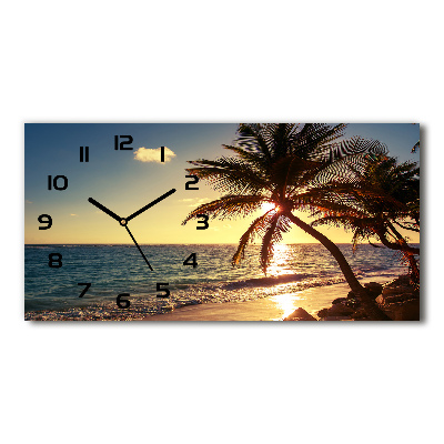 Reloj de cristal horizontal Playa tropical