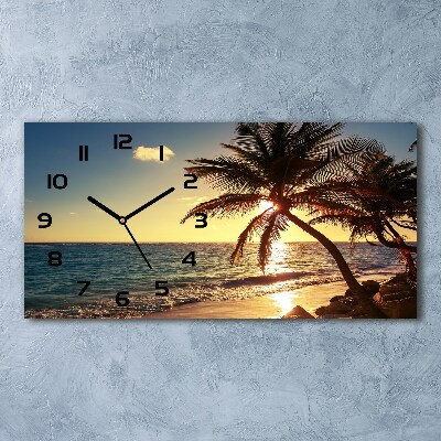 Reloj de cristal horizontal Playa tropical