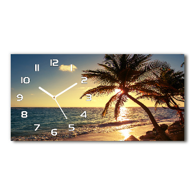 Reloj de cristal horizontal Playa tropical