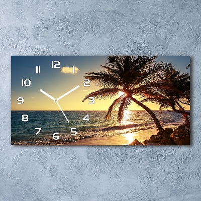 Reloj de cristal horizontal Playa tropical