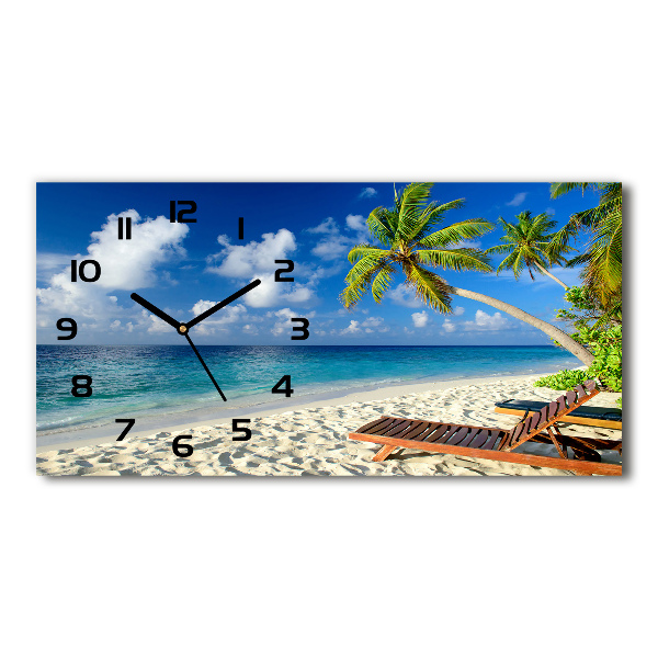 Reloj rectangular Playa tropical