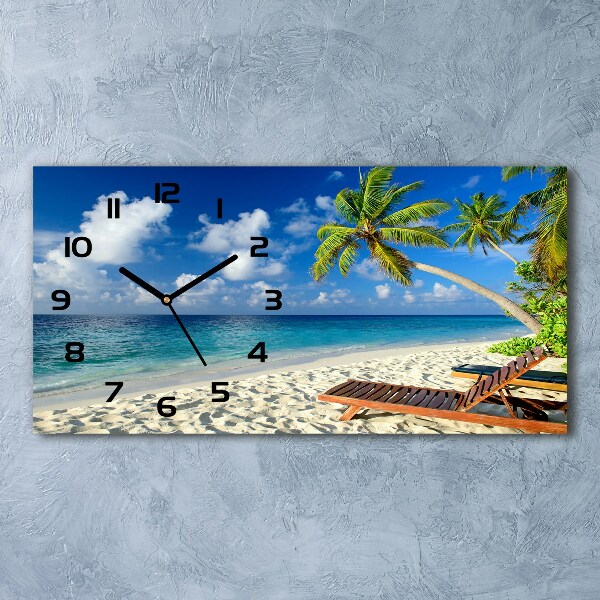 Reloj rectangular Playa tropical