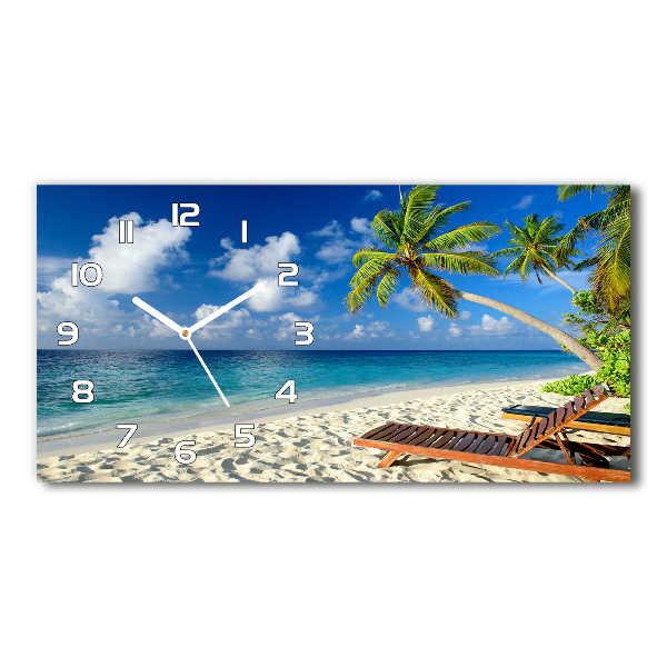 Reloj rectangular Playa tropical