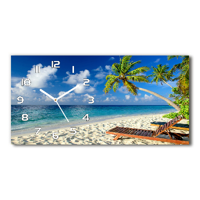 Reloj rectangular Playa tropical