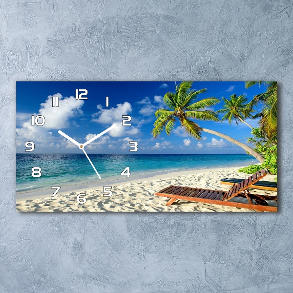 Reloj rectangular Playa tropical