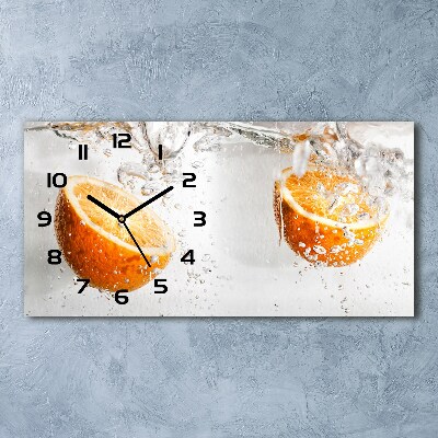 Reloj horizontal Naranjas bajo el agua