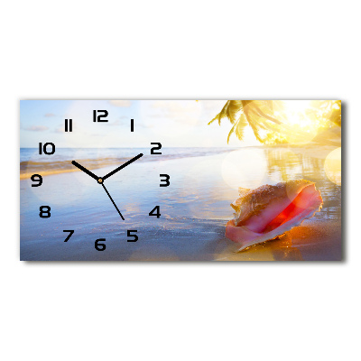 Reloj rectangular Una concha en la playa
