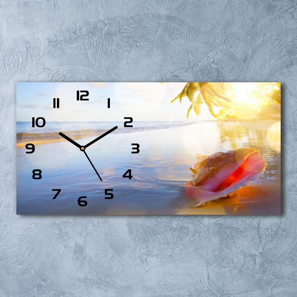 Reloj rectangular Una concha en la playa