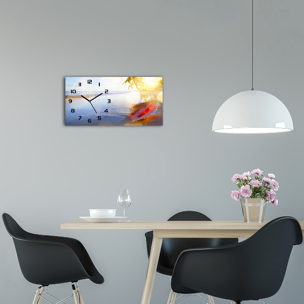 Reloj rectangular Una concha en la playa