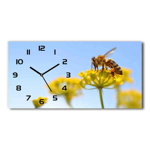 Reloj de cristal horizontal Una abeja en una flor