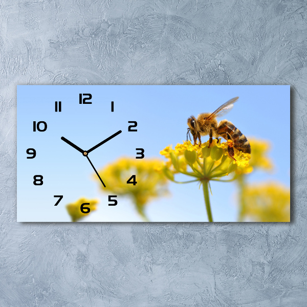 Reloj de cristal horizontal Una abeja en una flor