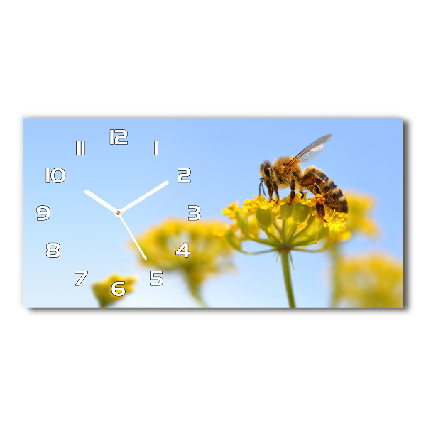 Reloj de cristal horizontal Una abeja en una flor