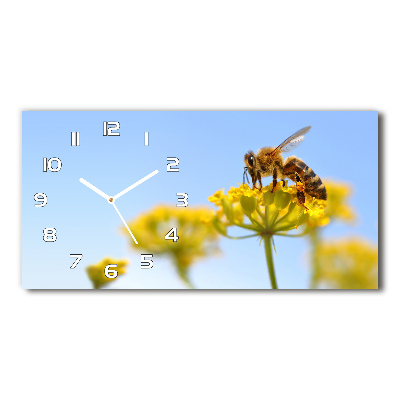 Reloj de cristal horizontal Una abeja en una flor