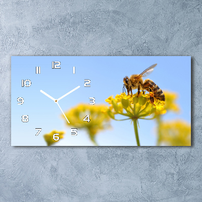 Reloj de cristal horizontal Una abeja en una flor