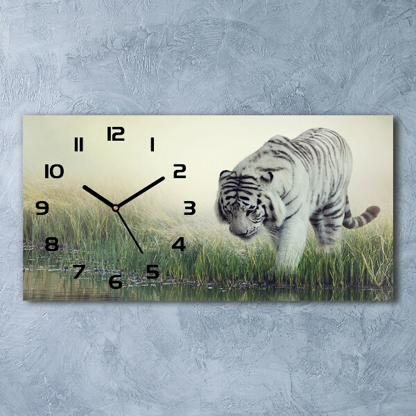 Reloj rectangular Tigre blanco