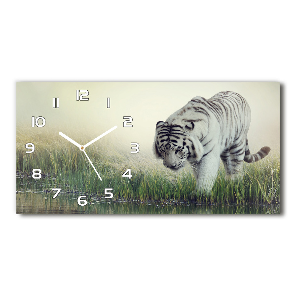 Reloj rectangular Tigre blanco