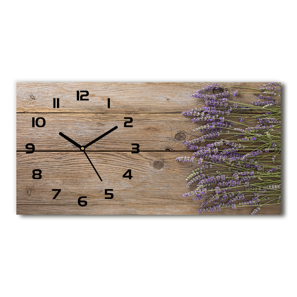 Reloj horizontal Lavanda sobre madera