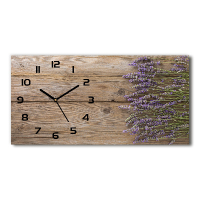 Reloj horizontal Lavanda sobre madera