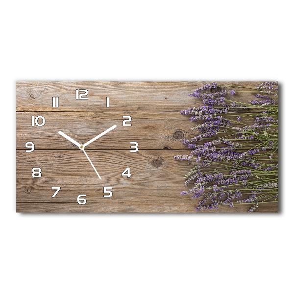 Reloj horizontal Lavanda sobre madera