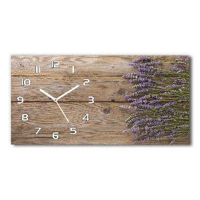 Reloj horizontal Lavanda sobre madera