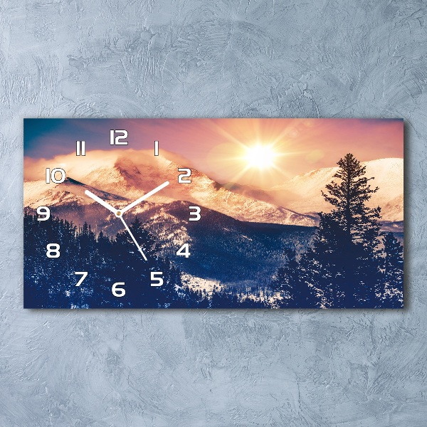 Zegar ścienny szklany cichy Góry Kolorado