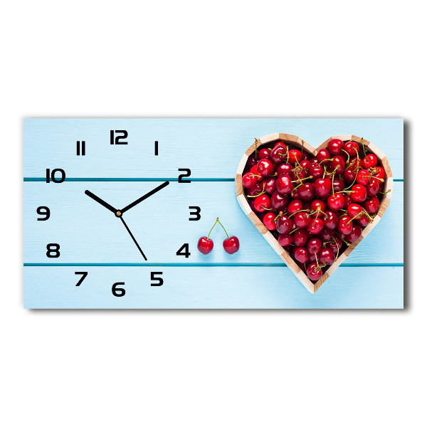 Reloj horizontal Corazón de cereza