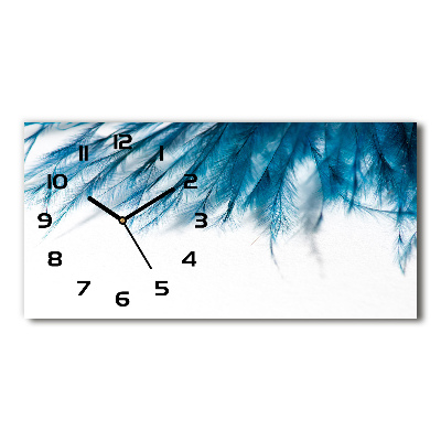 Reloj horizontal Plumas azules