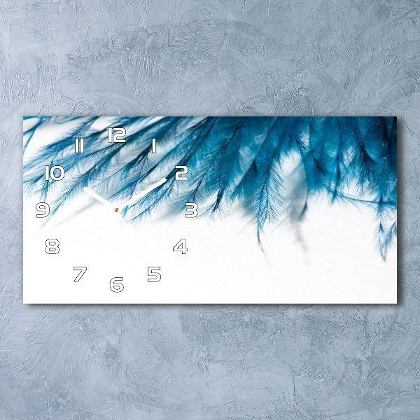 Reloj horizontal Plumas azules