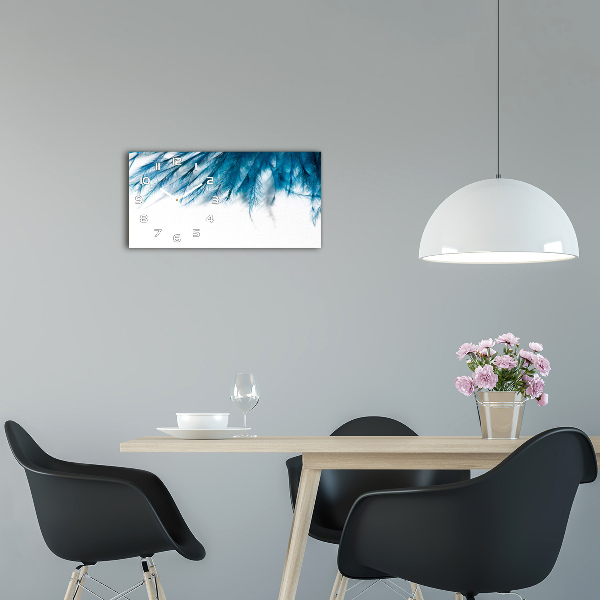 Reloj horizontal Plumas azules