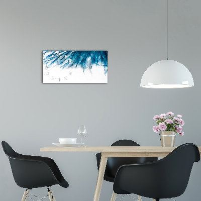 Reloj horizontal Plumas azules