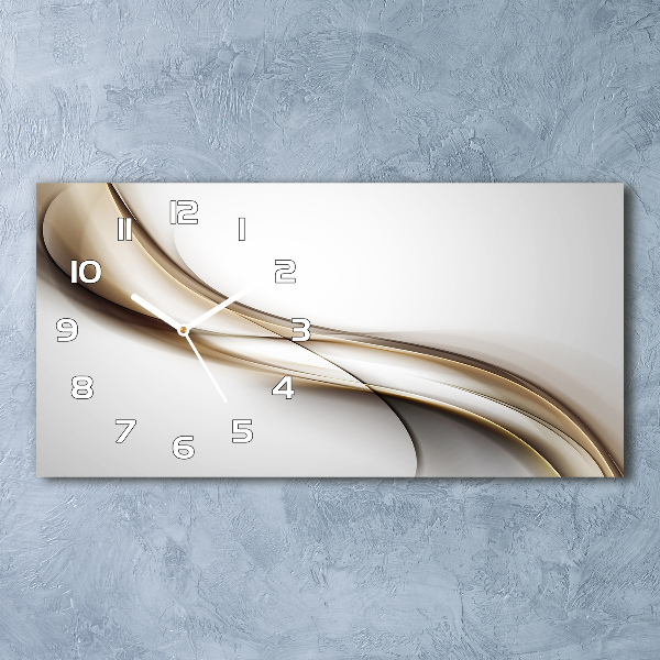 Reloj de cristal horizontal Ola marrón