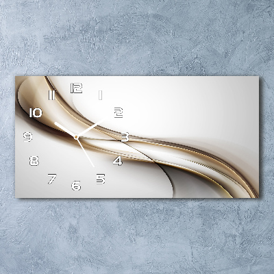 Reloj de cristal horizontal Ola marrón