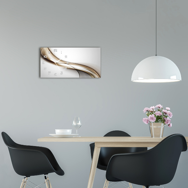 Reloj de cristal horizontal Ola marrón