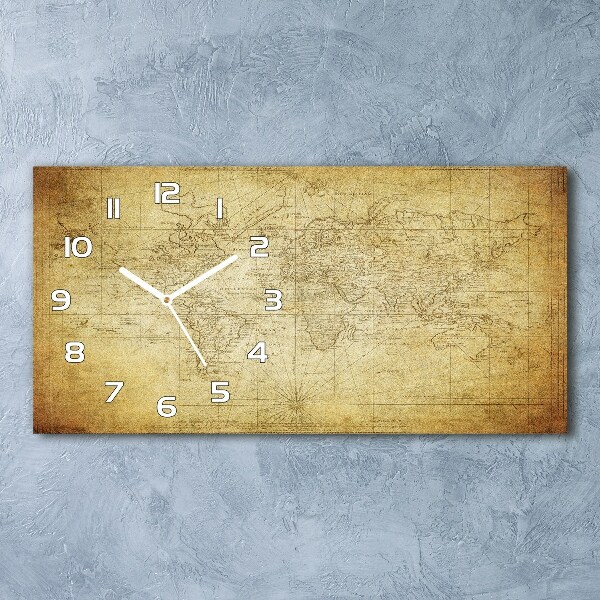 Reloj rectangular Mapa del viejo mundo