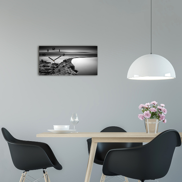 Reloj de cristal horizontal Playa rocosa