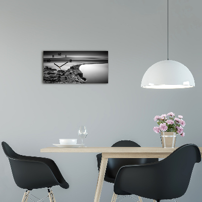 Reloj de cristal horizontal Playa rocosa